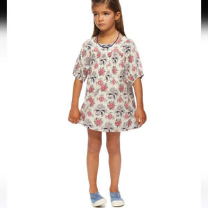 NICOLI Floral Puff Sleeve Dress Girls Size 6 Cottagecore Farmhouse Prairie